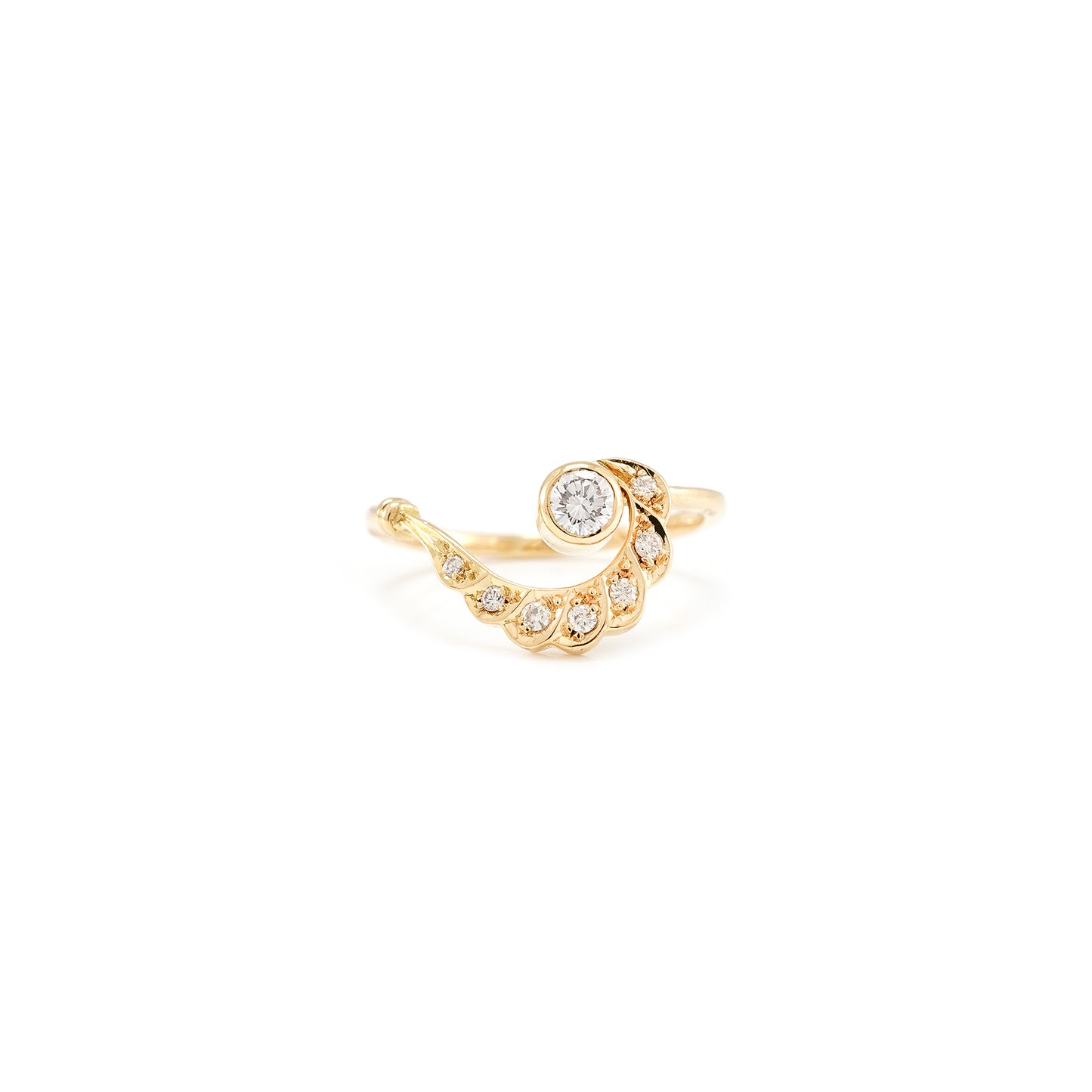 filigraner Diamantring Goldring Gelbgold 18K Damenschmuck Goldschmuck diamond ring