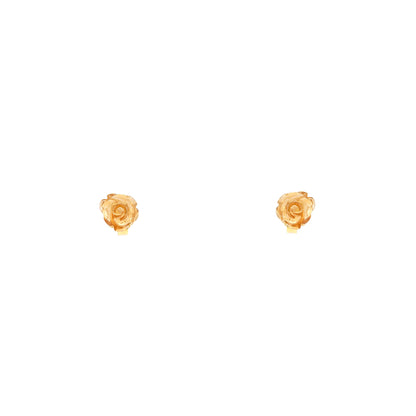 Unikat Citrin Ohrstecker Rose in Gelbgold 585 14K Damenschmuck gemstone earrings