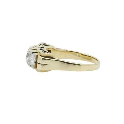 Art Deco women's ring diamond brilliants 0.79ct VS/H 585 gold RW54 engagement ring