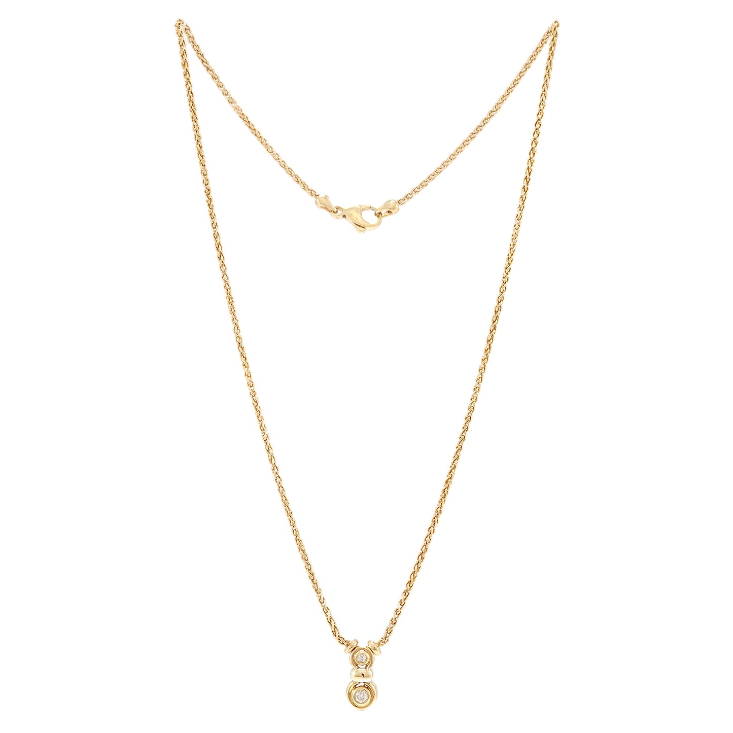 Vintage diamond necklace yellow gold 14K women's jewelry gold chain diamond necklace