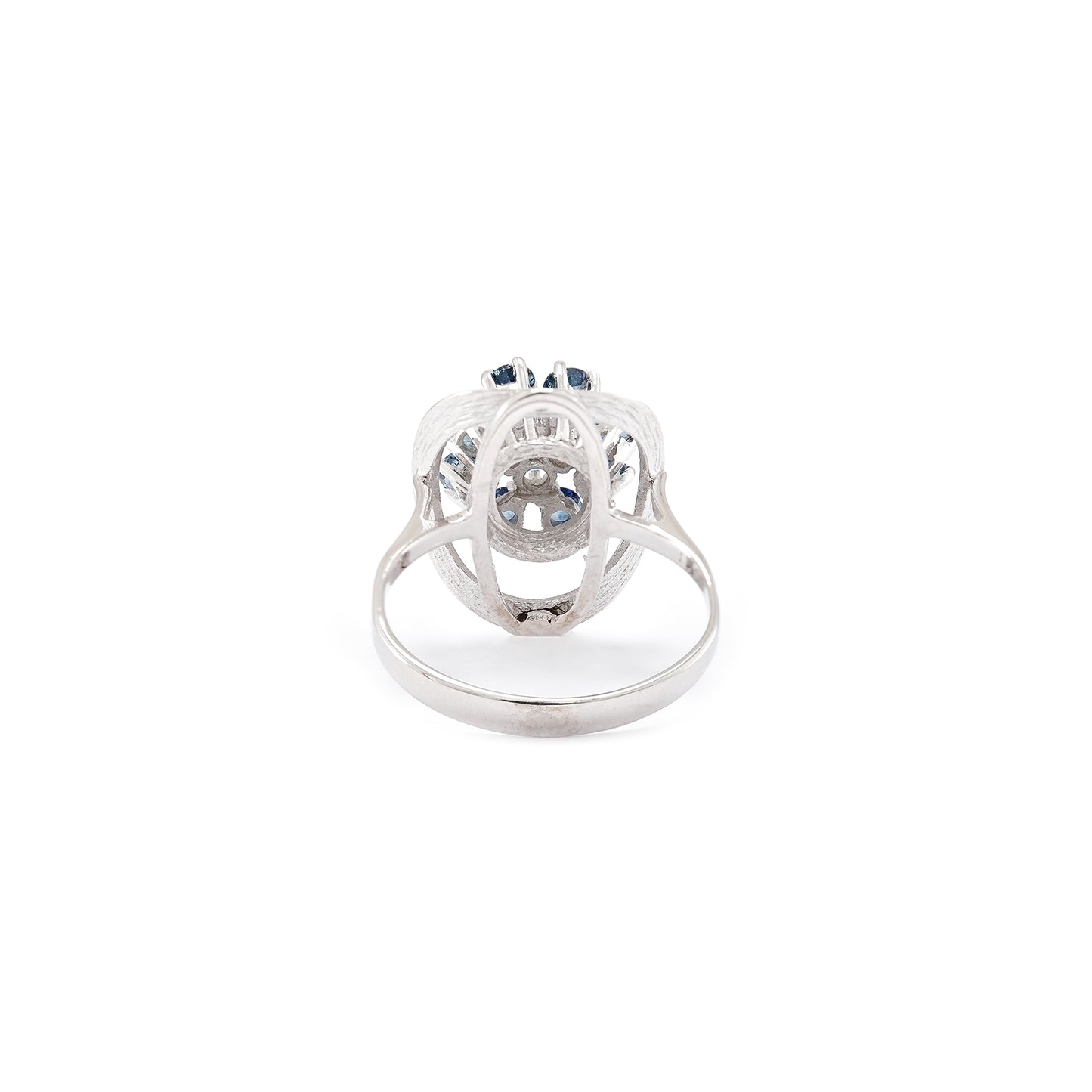 Diamantring Weißgold Diamant Brillant Saphir 585 14K Edelsteinring Damenschmuck