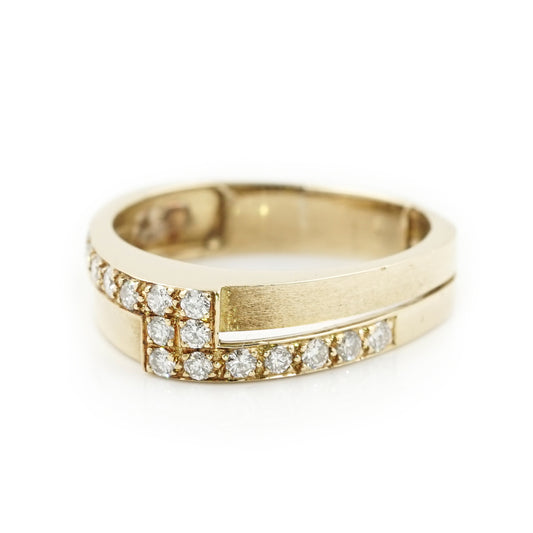Wedding ring yellow gold diamond brilliant 750 18K RW55.5 women's jewelry wedding ring gold ring