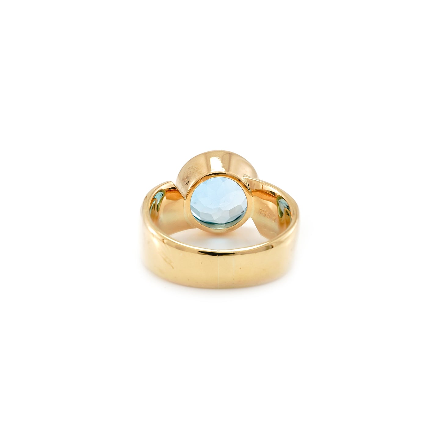 Ring Blautopas Massiv Gelbgold 750 18K RW61 Damenschmuck Goldring Damenring