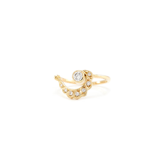 filigree diamond ring gold ring yellow gold 18K women's jewelry gold jewelry diamond ring