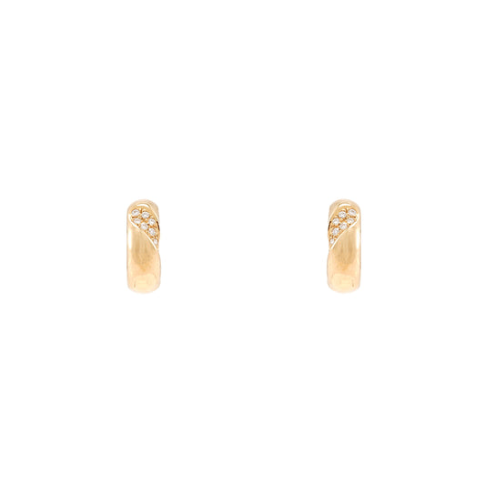 Hoop earrings Lüth Bijoux diamond brilliant yellow gold 750 18K women's jewelry gold earrings