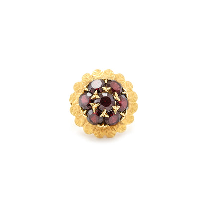 Ring vintage garnet yellow gold 750 18K RW56 women's jewelry gold ring garnet jewelry