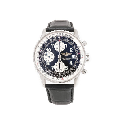 Breitling Navitimer A13322 Chronograph Steel Automatic Men's Watch Leather Strap