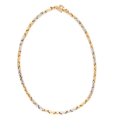 Bicolor necklace semi-solid yellow gold white gold 585 14K women's jewelry gold necklace