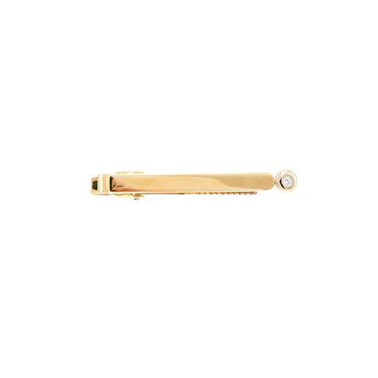 Elegant tie clip diamond brilliant yellow gold 585 14K men's jewelry