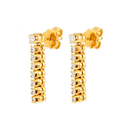 Diamond stud earrings yellow gold 18K women's jewelry gold earrings diamond earrings