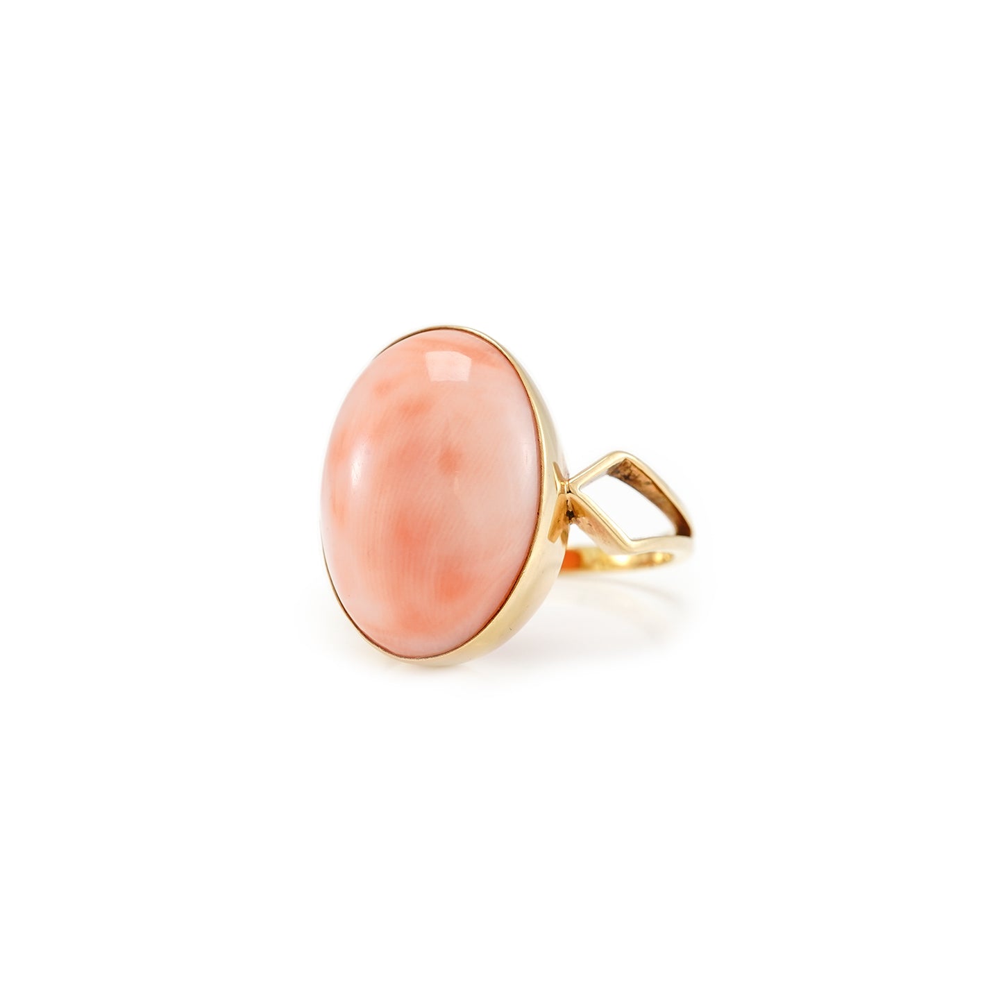 Engelshautkorallen Ring Gelbgold 14K Damenschmuck Korallenschmuck coral ring