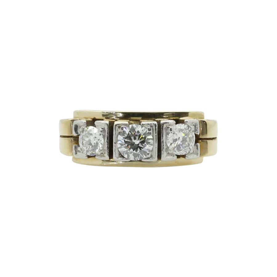 Art Deco women's ring diamond brilliants 0.79ct VS/H 585 gold RW54 engagement ring