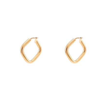 Hoop earrings yellow gold 750 18K square women's jewelry gold earrings gold hoop earrings