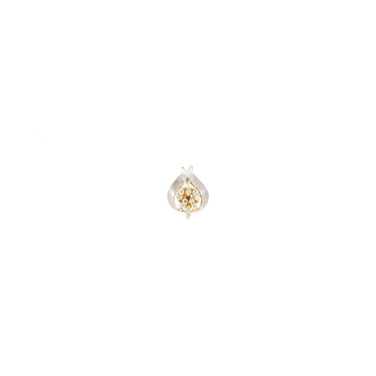 Diamond pendant bicolor yellow gold white gold 14K chain pendant diamond pendant gold