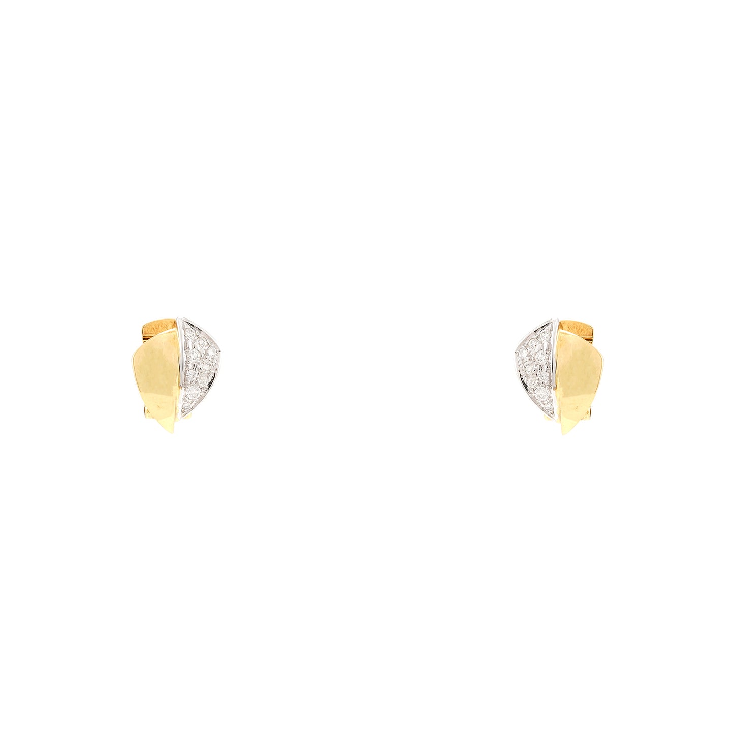 Diamant Creolen Gelbgold Weißgold 585 Bicolor Goldohrringe Ohrschmuck Damenschmuck