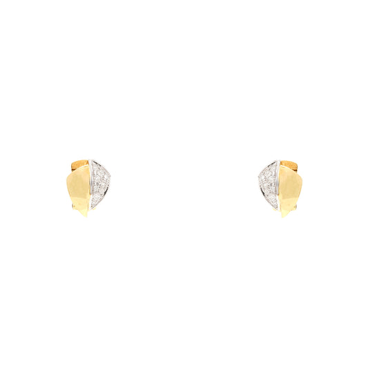 Diamond hoop earrings yellow gold white gold 585 bicolor gold earrings earrings women's jewelry