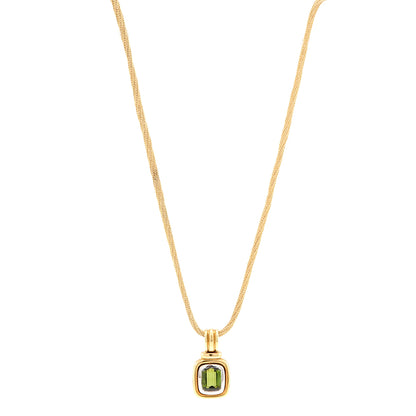 Pendant clip tourmaline yellow gold white gold 585 14K women's jewelry chain pendant
