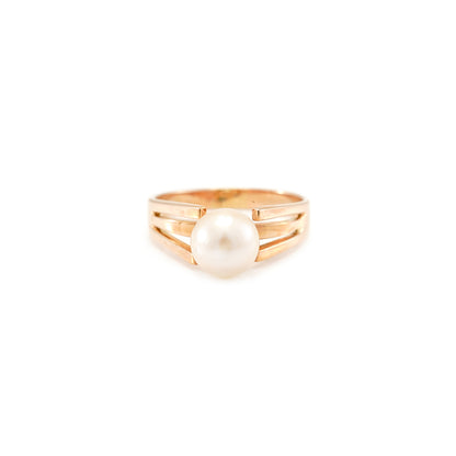 Ring pearl yellow gold 585 14K RW65 women's jewelry gold ring pearl jewelry engagement ring