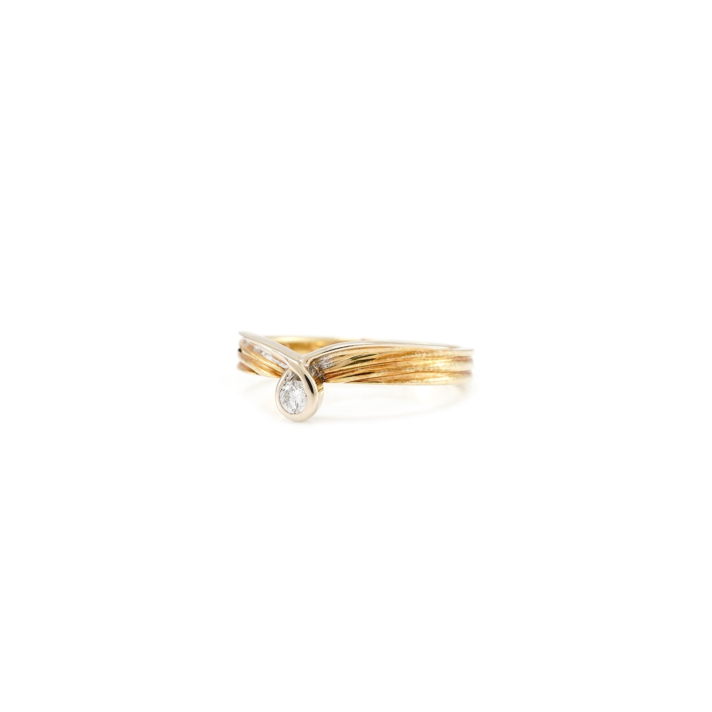 Vintage Verlobungsring Diamantring Bicolor 14K Goldring Damenschmuck engagement ring