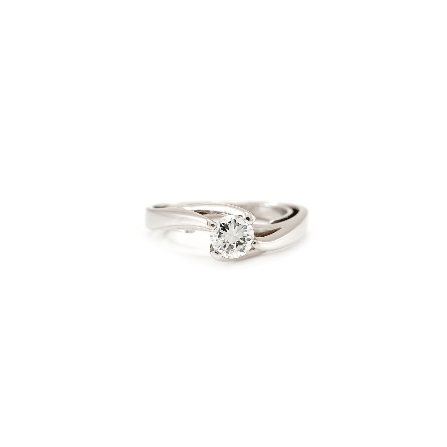 Engagement ring diamond ring14K white gold ring with 0.42 ct diamond solitaire gold ring