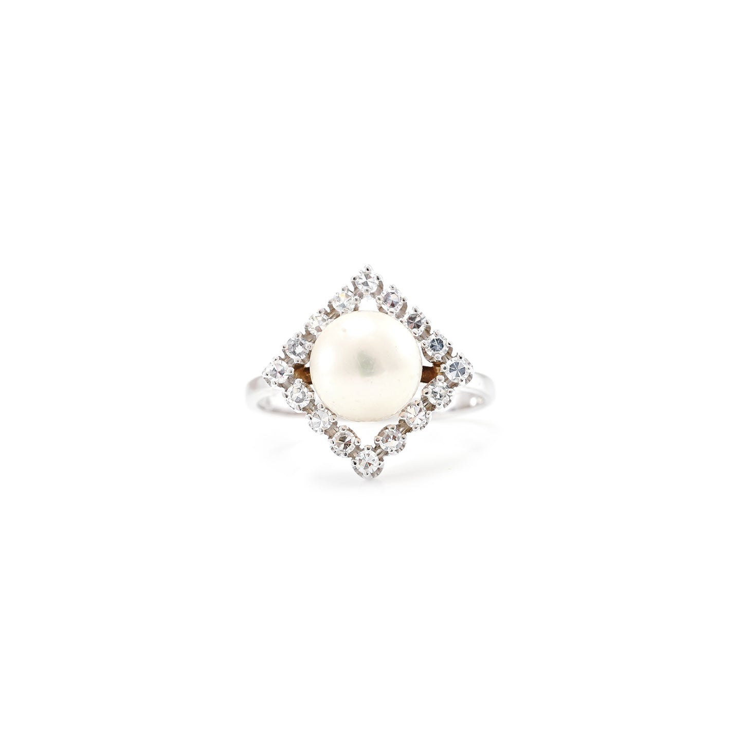 Ring Weißgold Diamant Brillant Perle 750 18K RW58 Damenschmuck Goldring