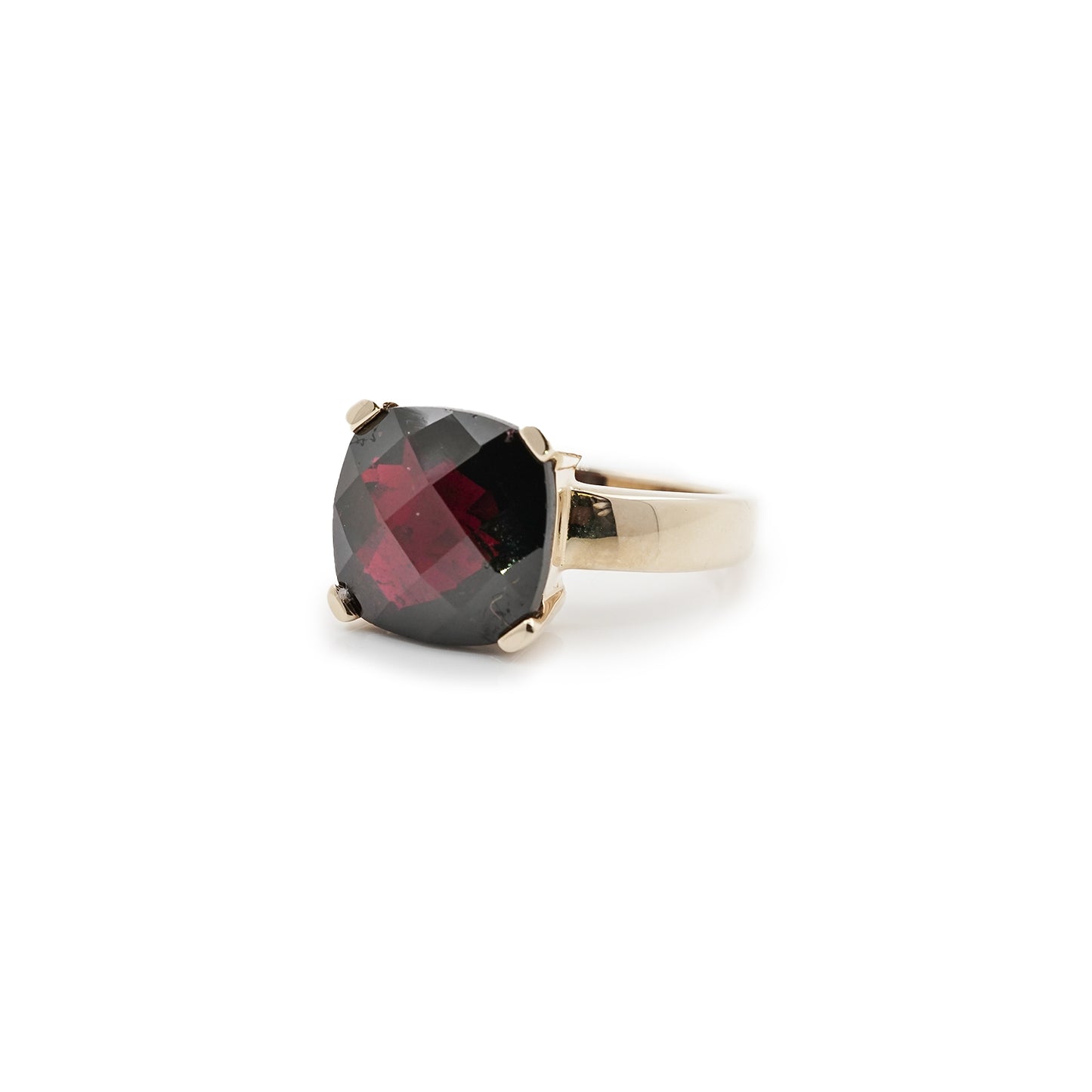 Elegant ring yellow gold garnet 585 14K RW38 women's jewelry garnet jewelry gold ring