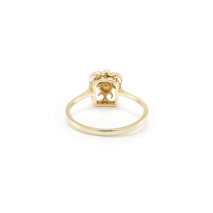 Pearl jewelry pearl ring yellow gold ring pearl 585 14K RW56 women's jewelry women's ring