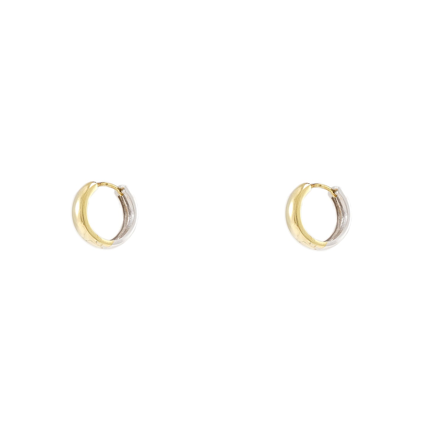 Bicolor hoop earrings yellow gold white gold 14K gold earrings women's jewelry gold jewelry