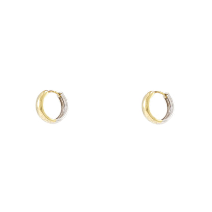 Bicolor hoop earrings yellow gold white gold 14K gold earrings women's jewelry gold jewelry