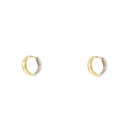 Bicolor hoop earrings yellow gold white gold 14K gold earrings women's jewelry gold jewelry