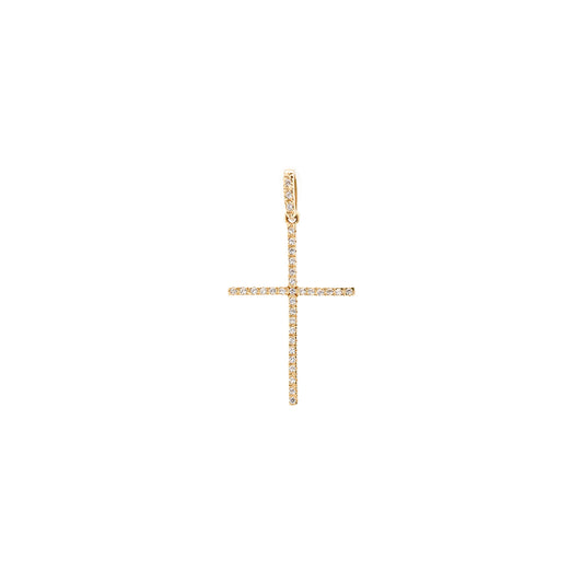 Gold pendant cross 585 gold pendant yellow gold with zircon chain pendant 14 carat