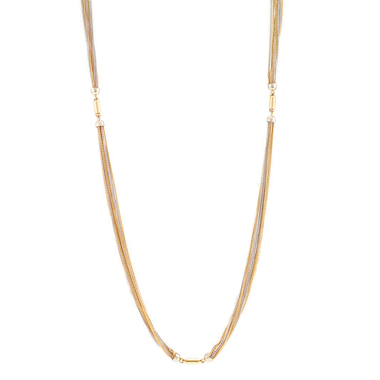 Chain necklace Art Deco yellow gold white gold 750 18K 80cm women's jewelry gold chain