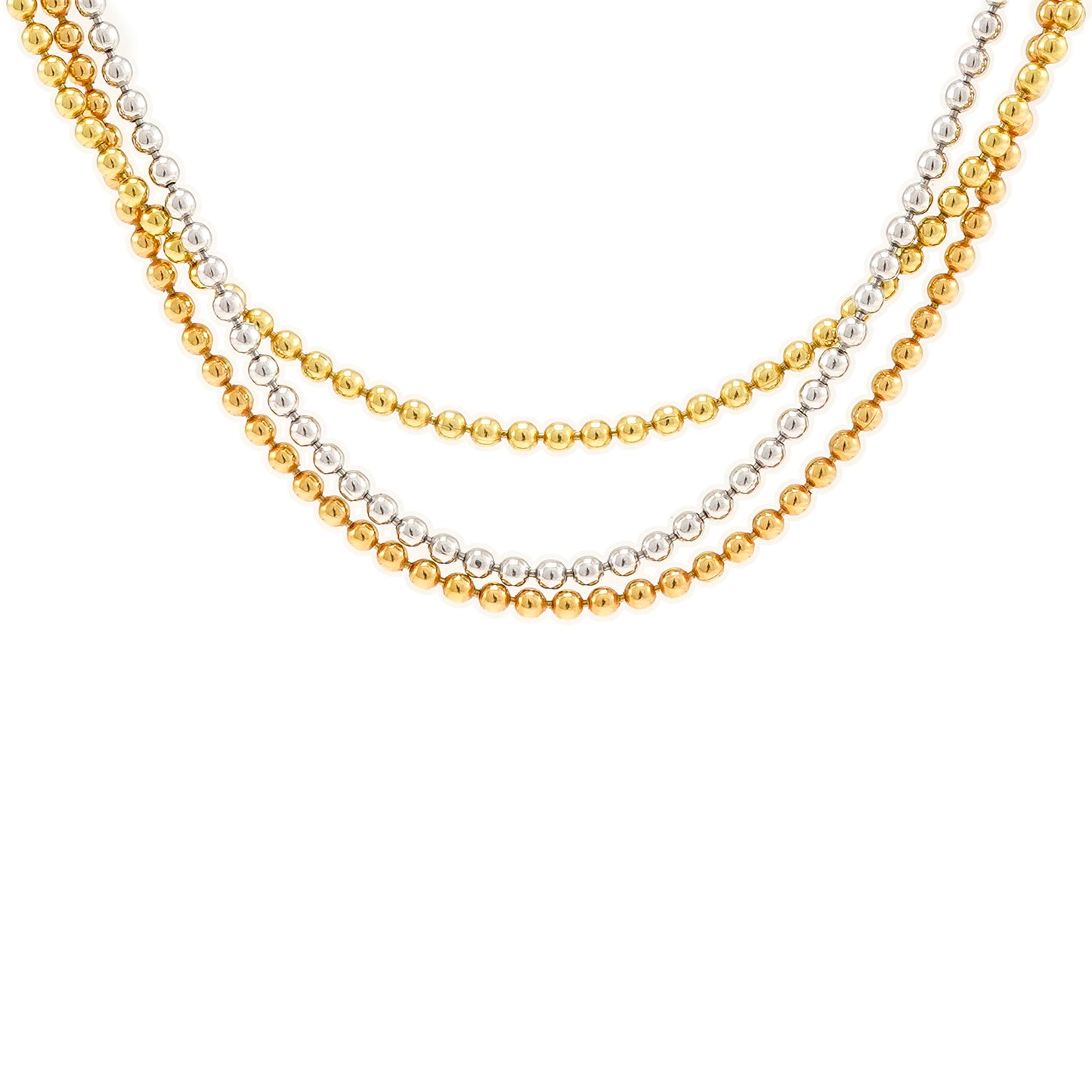 Tricolor Collier Goldkette 750 Gold Kette Gelbgold Weißgold Rosegold necklace