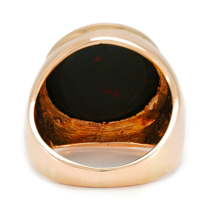 Men's ring heliotrope yellow gold 450 gold ring gemstone ring men's jewelry signet ring