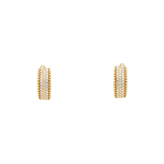 Hoop earrings yellow gold zirconia 585 14K 2.52g women's jewelry gold earrings stud earrings