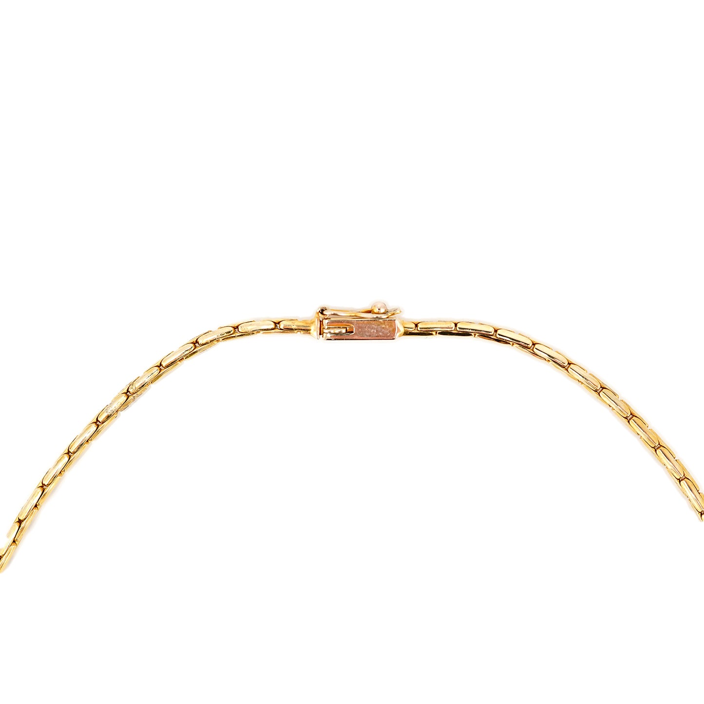 Necklace women's chain vintage design necklace gold 14K585 with pearls diamonds 42cm