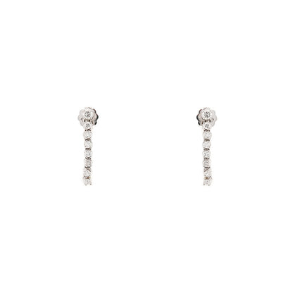 Long hanging stud earrings white gold diamond brilliant 750 18K gold earrings women's jewelry studs