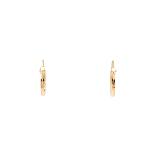Creolen verziert Gelbgold 18K 750 11mm Goldohrringe Ohrschmuck hoop earrings
