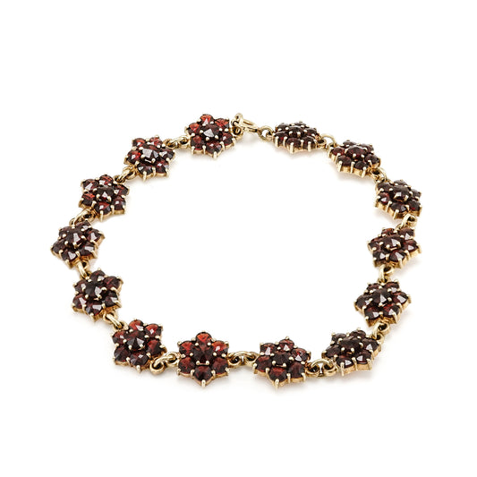 Gold bracelet grenade gold jewelry women's jewelry yellow gold 585 14K 19cm garnet jewelry