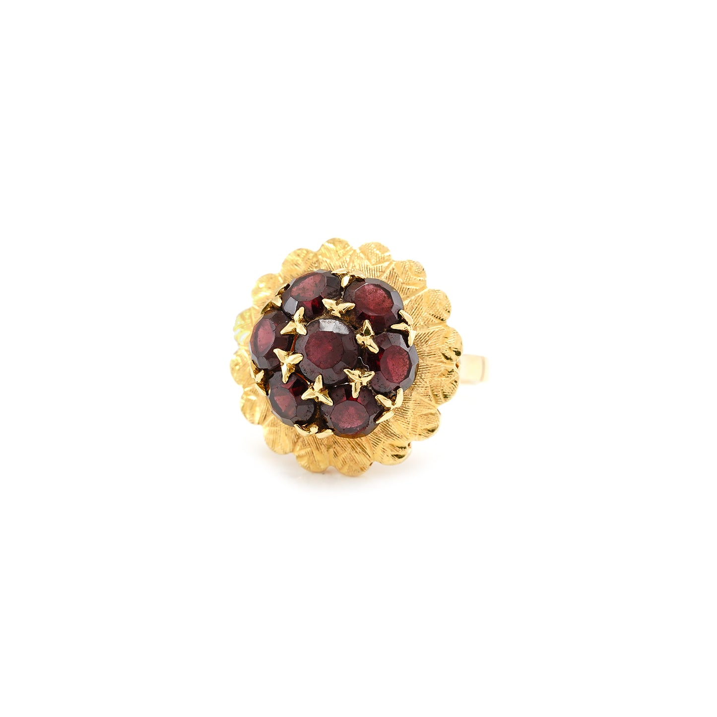 Ring vintage garnet yellow gold 750 18K RW56 women's jewelry gold ring garnet jewelry