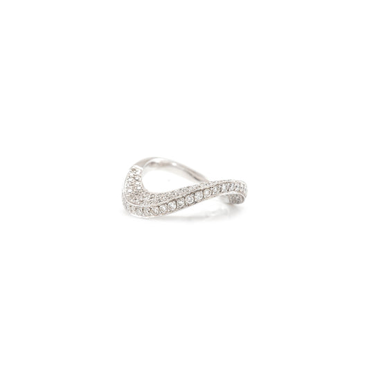Designer ring pave diamond ring 18K white gold women's jewelry gold ring diamond ring
