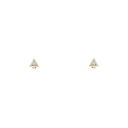 Diamond stud earrings 585 gold bicolor yellow gold white gold earrings unisex