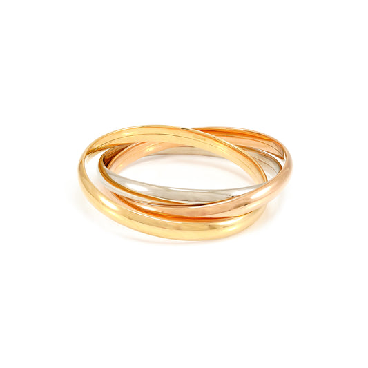 classic tricolor bangle 18K women's jewelry white gold yellow gold rose gold gold bracelet