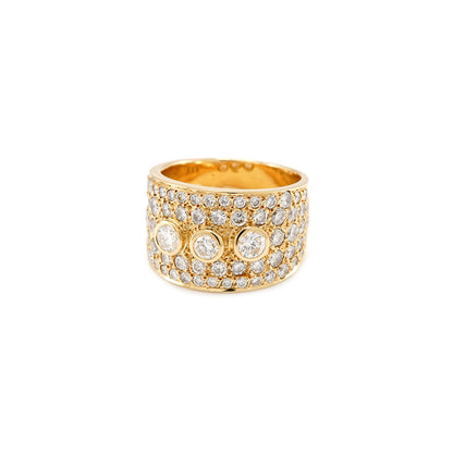 Cocktailring Goldring mit Diamanten Brillantring 3,86Karat Gelbgold 750 18K Gold