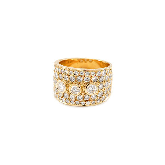 Cocktail ring gold ring with diamonds brilliant ring 3.86 carat yellow gold 750 18K gold