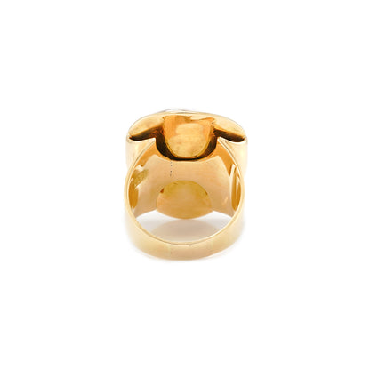 eleganter Ring Gelbgold Mabe Perle 750 18K  RW54 Damenschmuck Goldring Perlenring