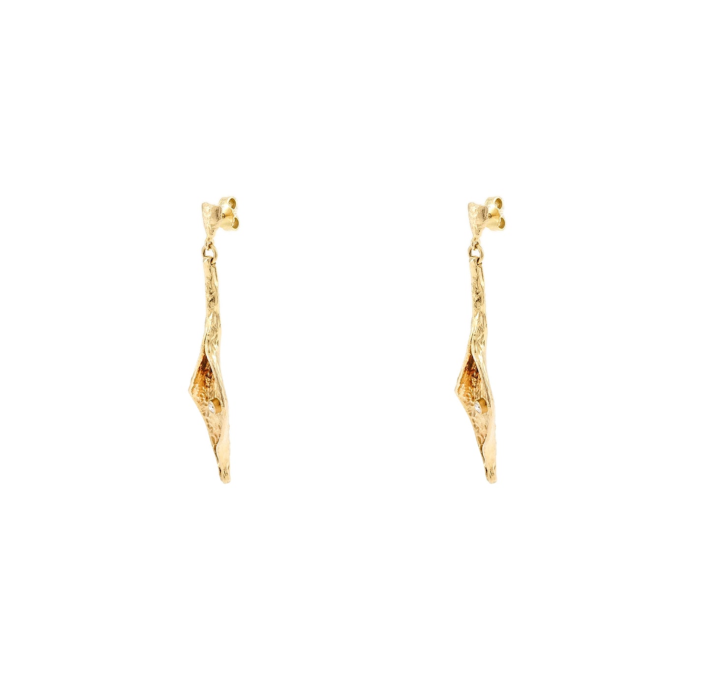 Stud earrings yellow gold earrings diamond brilliant 585 14K women's jewelry earrings