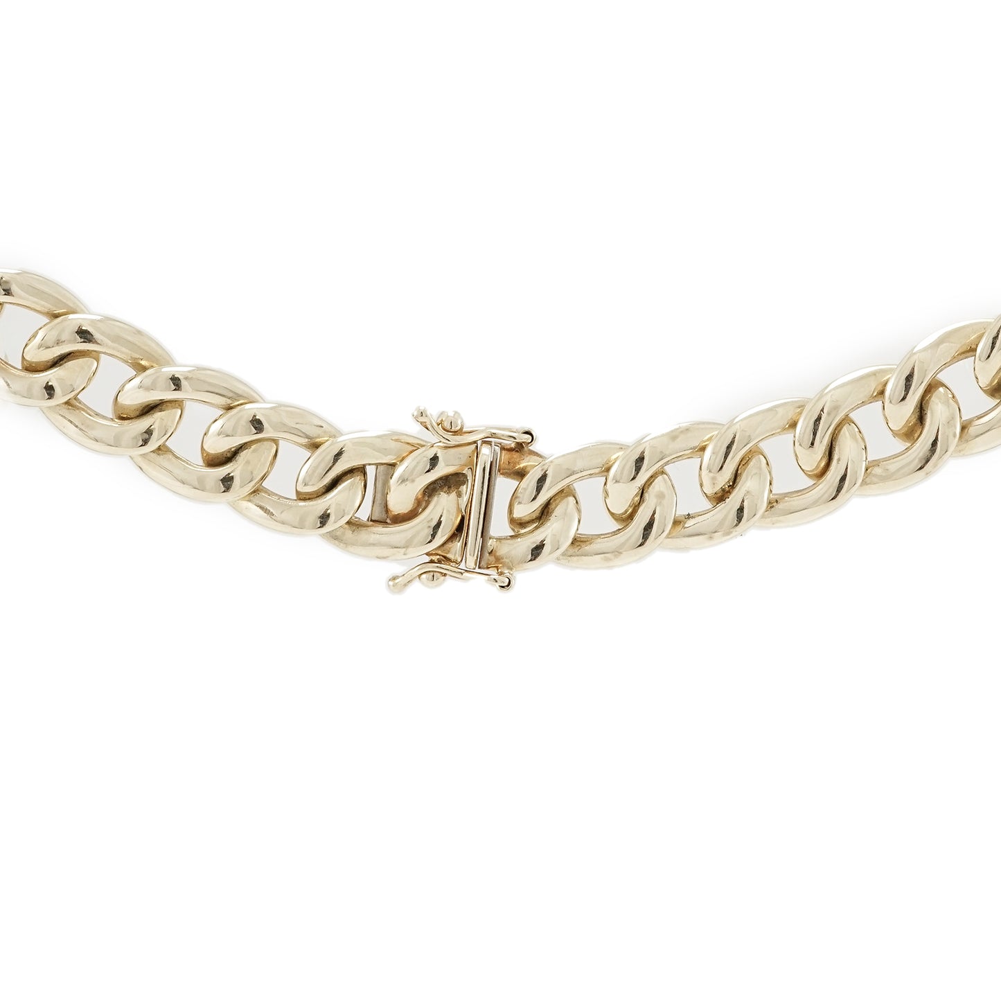 Solid 14K 585 gold chain necklace curb chain with 38 diamonds 0.61 carat 42cm