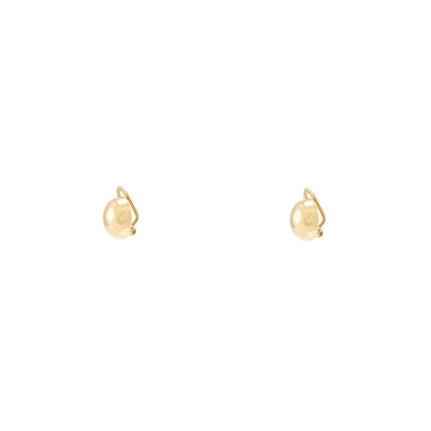 Earrings without holes ear clips half ball in yellow gold 585 14K earrings ear clips