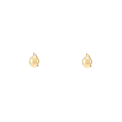 Earrings without holes ear clips half ball in yellow gold 585 14K earrings ear clips